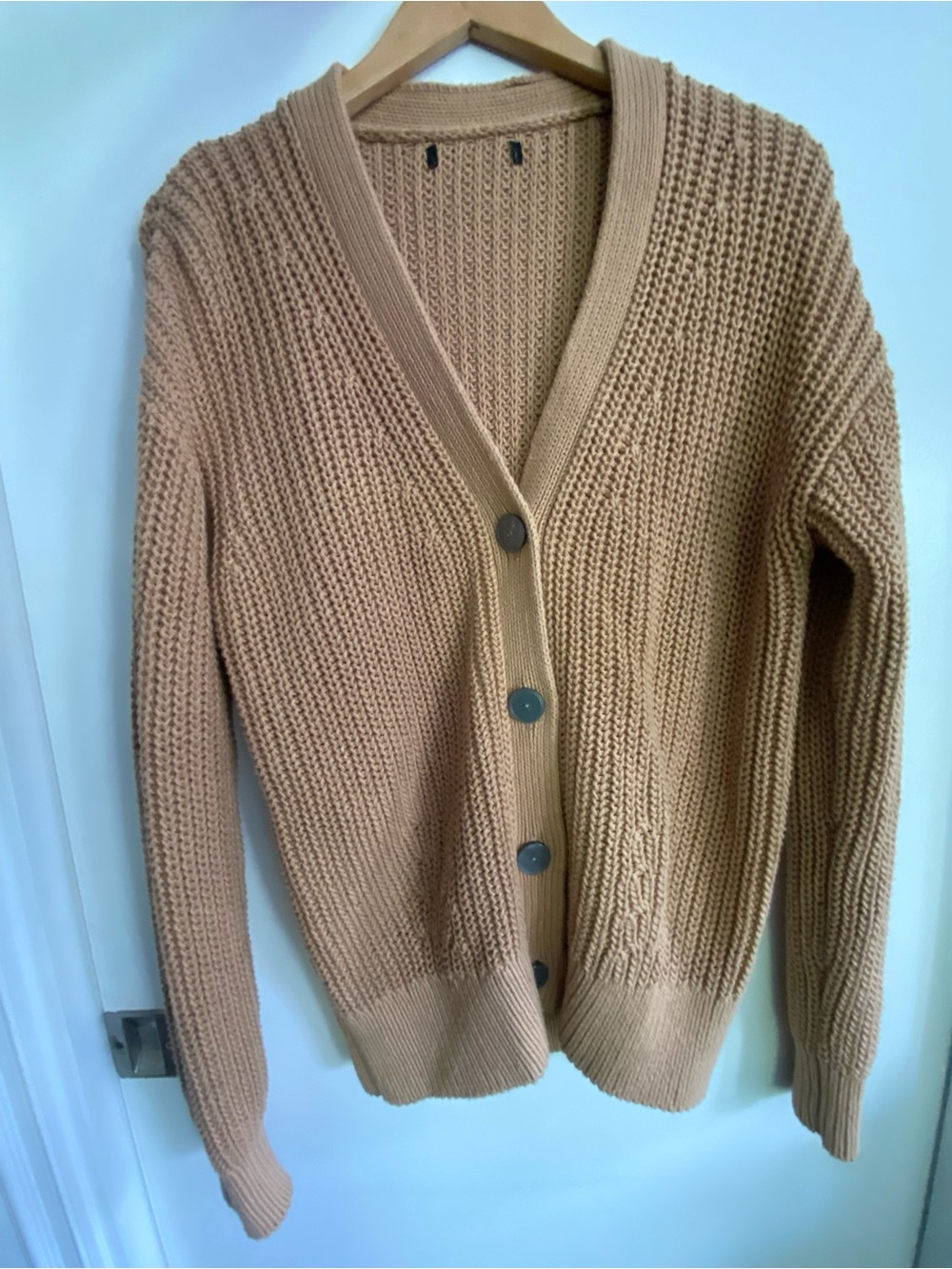 American Eagle Camel Knit Button Front Cardigan Sweater Size S